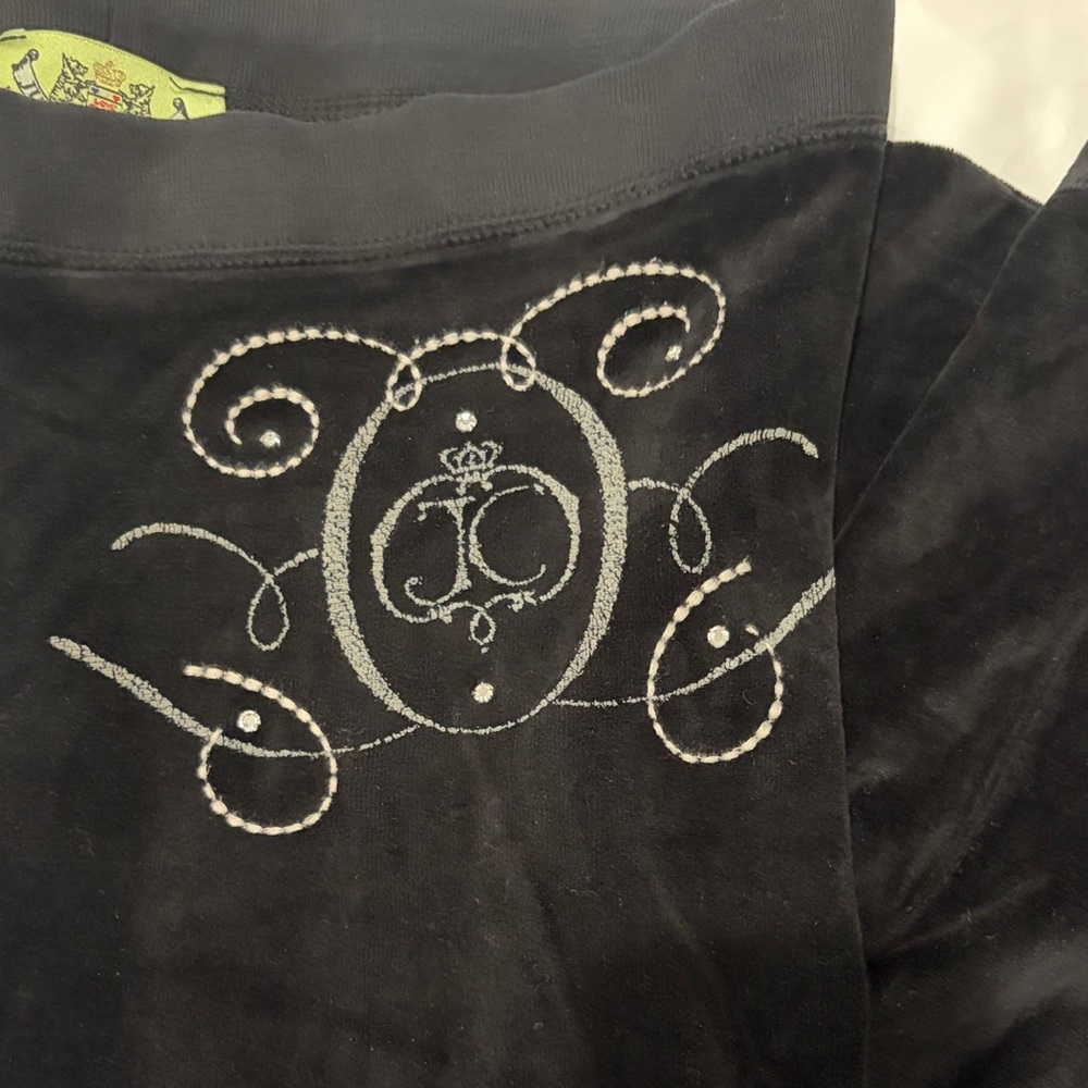 Vintage Juicy Couture Black Track Pants with Silver Embellishments - Picture 2 of 4